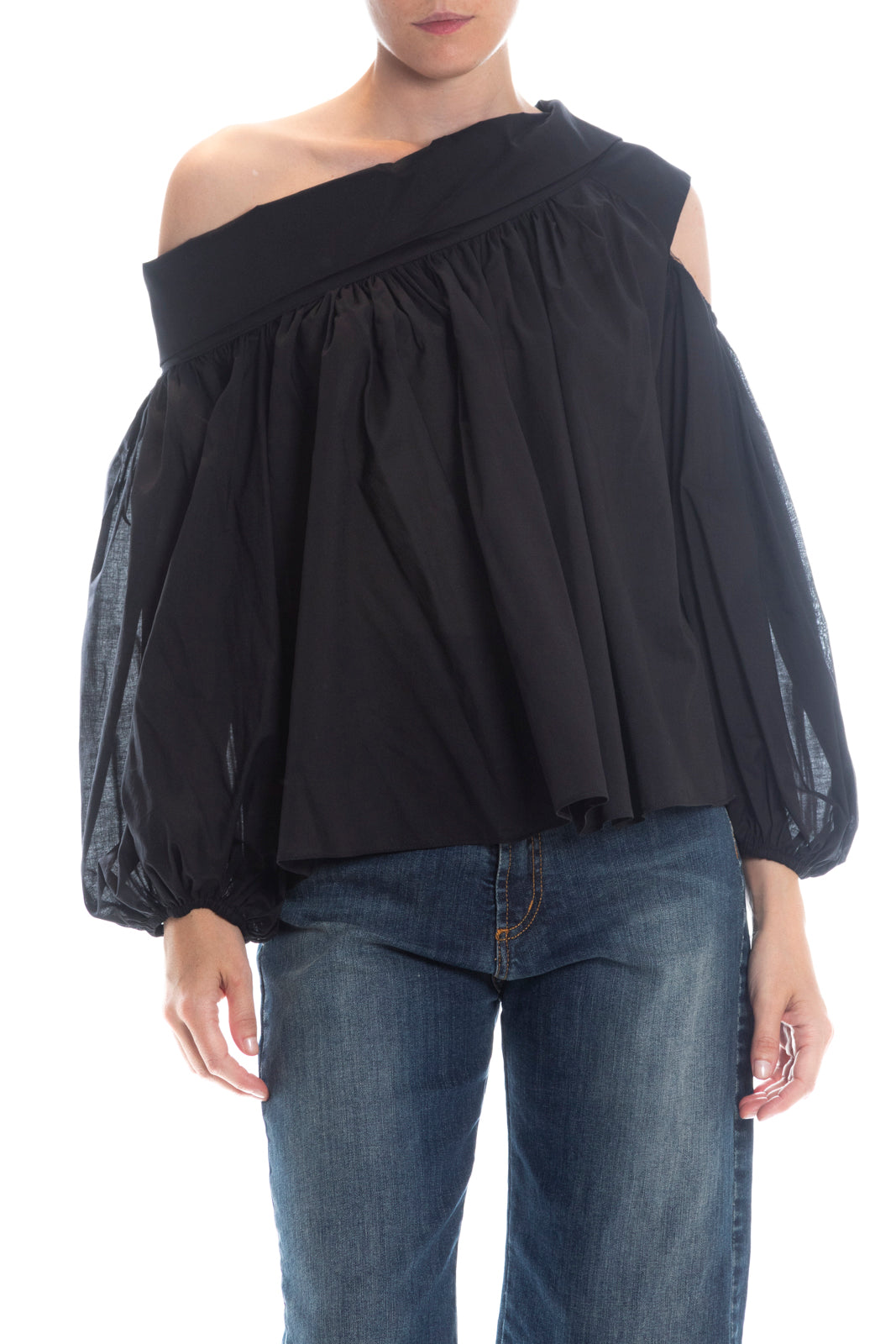 GATTINONI - BLUSA OVER CON SCOLLO OMERALE