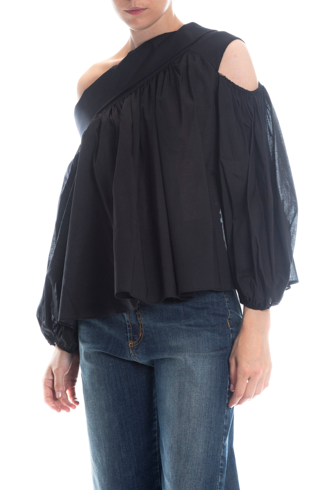 GATTINONI - BLUSA OVER CON SCOLLO OMERALE