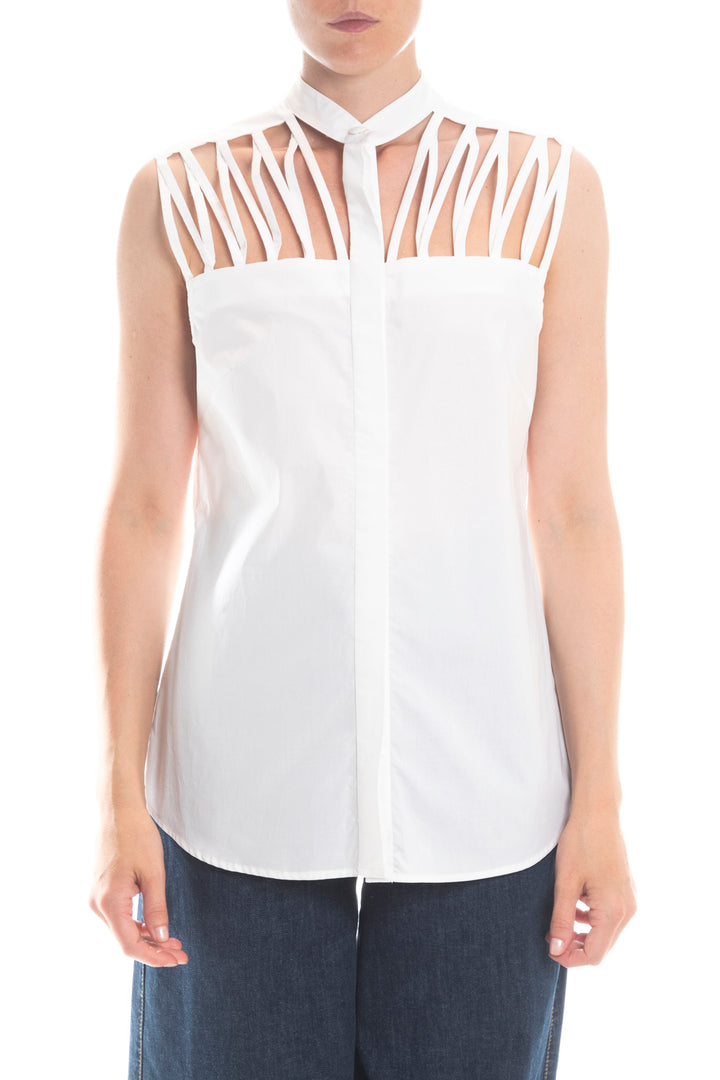 GATTINONI - BLUSA CON COLLO COREANA