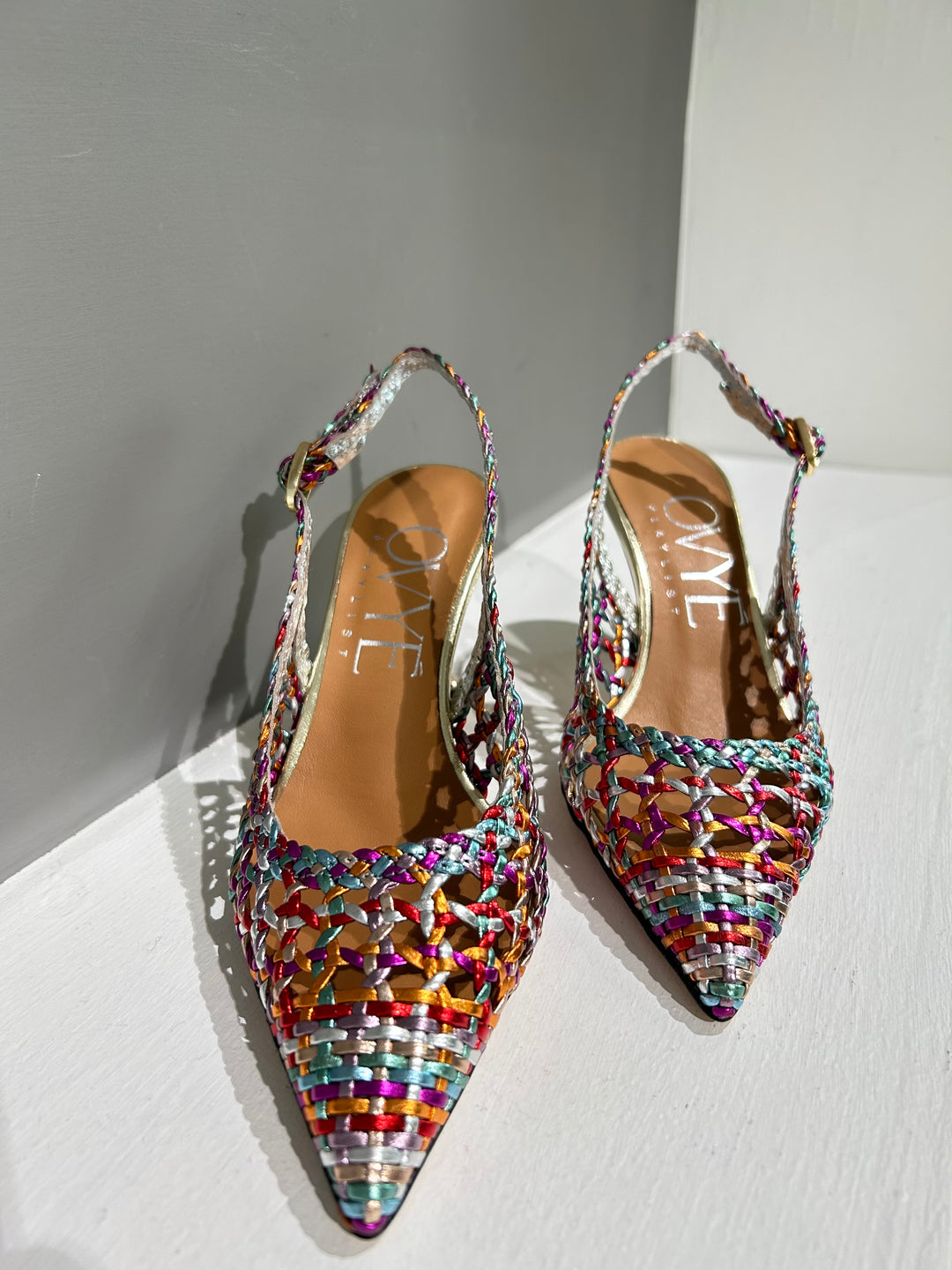 OVYÉ - SCARPE SLINGBACK INTRECCIATE